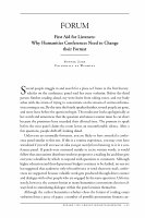 Research paper thumbnail of First Aid for Listeners: Why Humanities Conferences Need to Change Their Format