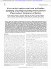 Research paper thumbnail of Vaccine-induced monoclonal antibodies targeting circumsporozoite protein prevent Plasmodium falciparum infection