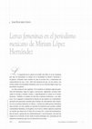 Research paper thumbnail of Reseña del libro LETRAS FEMENINAS EN EL PERIODISMO MEXICANO de Miriam López Hernández