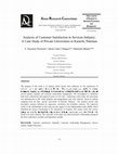 Research paper thumbnail of Analysis of Customer Satisfaction in Services Industry: A Case Study of Private Universities in Karachi, Pakistan