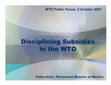 Research paper thumbnail of Disciplining Subsidies 03-10-07