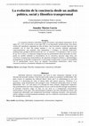 Research paper thumbnail of La evolución de la conciencia desde un análisis político, social y filosófico transpersonal