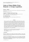 Research paper thumbnail of Gains to Chinese Bidder Firms: Domestic vs. Foreign Acquisitions