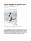 Research paper thumbnail of Héritage amérindien des raquettes à neige : de la nécessité à l'agrément