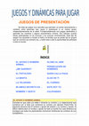 Research paper thumbnail of JUEGOS Y DINAMICAS PARA EDUCAR