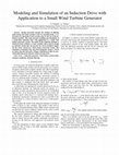 Research paper thumbnail of Tamas, Szekely - 2008 - Modeling and simulation of an induction drive with application to a small wind turbine generator