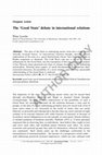 Research paper thumbnail of The 'Good State' Debate in International Relations