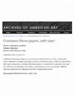 Research paper thumbnail of Constance Pierce papers: Archives of American Art collections, Smithsonian Institution, Washington, DC