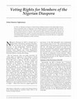 Research paper thumbnail of Voting Rights for Members of the  Nigerian Diaspora