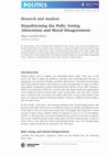 Research paper thumbnail of "Depoliticising the Polls: Voting Abstention and Moral Disagreement” (Politics, 2012)