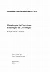 Research paper thumbnail of Universidade Federal de Santa Catarina -UFSC Metodologia da Pesquisa e Elaboração de Dissertação 4 a edição revisada e atualizada