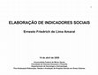 Research paper thumbnail of ELABORAÇÃO DE INDICADORES SOCIAIS