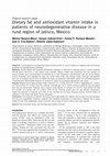 Research paper thumbnail of Dietary fat and antioxidant vitamin intake in patients of neurodegenerative disease in a rural region of Jalisco, Mexico