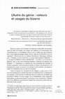 Research paper thumbnail of L'Autre du génie : valeurs et usages du bizarre