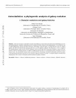 Research paper thumbnail of Astrocladistics: a phylogenetic analysis of galaxy evolution I. Character evolutions and galaxy histories