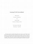 Research paper thumbnail of Learning To Be Overcondent