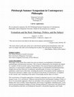 Research paper thumbnail of PSSCP 2014 Call for Applications: Formalism and the Real: Ontology, Politics, and the Subject