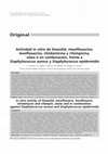 Research paper thumbnail of Actividad in vitro de linezolid, moxifloxacino, levofloxacino, clindamicina y rifampicina, solos o en combinación, frente a Staphylococcus aureus y Staphylococcus epidermidis