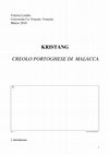 Research paper thumbnail of Kristang o Creolo portoghese di Malacca