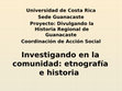 Research paper thumbnail of Investigando en la comunidad