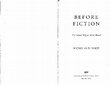 Research paper thumbnail of Before Fiction:  TOC and Preface