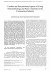 Research paper thumbnail of Useable and Precautio nary Aspects of Using Nanotechnology and Nano - materials in the Construction Industry