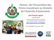 Research paper thumbnail of Hamas de la fondation de l'Association des Frères musulmans au titulaire de l'Autorité d'autonomie