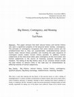 Research paper thumbnail of 2014 Peters "Big History, Contingency, and Meaning"