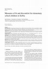 Research paper thumbnail of Measures of fit and discomfort for elementary school children in Serbia