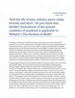 Research paper thumbnail of The Relevance of Hobbes' "natural condition of man" in John Webster's The Duchess of Malfi