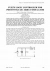 Research paper thumbnail of FUZZY LOGIC CONTROLLER FOR PHOTOVOLTAIC ARRAY SIMULATOR