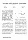 Research paper thumbnail of Simple tuned adaptive PI controller for conical tank process