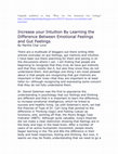 Research paper thumbnail of Increase your Intuition By Learning the Difference Between Emotional Feelings and Gut Feelings