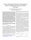 Research paper thumbnail of Factors Affecting the Harmonics Generated by a Generic Voltage Source Converter within a Microgrid