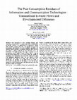 Research paper thumbnail of The post consumptive residues of information and communication technologies - transnational e-waste flows and developmental dilemmas