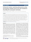 Research paper thumbnail of Enhanced resistive switching phenomena using low-positive-voltage format and self-compliance Ir Ox/Gd Ox/W cross-point memories