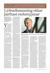 Research paper thumbnail of Þröstur Helgason Lýðræðismenning okkar þarfnast endurnýjunar. Viðtal við Torfa H. Tulinius Lesbók Morgunblaðsins 9. október 2004