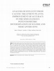 Research paper thumbnail of ANALYSIS OF EFFLUENT FROM CAUSTIC TREATMENT PLANTS: IMPROVEMENT OF ACCURACY IN THE SIMULTANEOUS POTENTIOMETRIC DETERMINATION OF SULFIDE AND MERCAPTIDE IONS