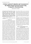 Research paper thumbnail of Critical Analysis Evaluation and Assessment of the Indian Postal Network System Using Competitive Benchmarking