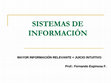 Research paper thumbnail of SISTEMAS DE INFORMACIÓN MAYOR INFORMACIÓN RELEVANTE < JUICIO INTUITIVO