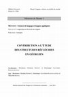 Research paper thumbnail of Contribution à l'étude des structures réfléchies en géorgien