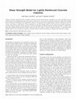 Research paper thumbnail of Shear Strength Model for Lightly Reinforced Concrete Columns