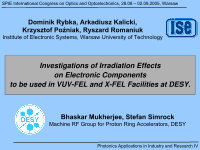 Research paper thumbnail of Investigations of Irradiation Effects on Electronic Components to Be Used In VUV-FEL and X-FEL Facilities at DESY