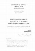 Research paper thumbnail of FRANGVILLE Vanessa, Construction nationale et spectacle de la différence en République populaire de Chine 