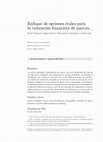 Research paper thumbnail of Enfoque de opciones reales para la valoración financiera de marcas