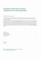 Research paper thumbnail of Evaluation of Research in Context A Quick Scan of an Emerging Field