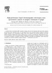 Research paper thumbnail of hplc-electrospray  ms analysis of pungent constituents of ginger