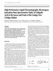 Research paper thumbnail of hplc-esi-ms study of ginkgolic acid in leaves and fruits of the Ginkgo tree