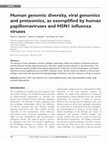 Research paper thumbnail of Human genomic diversity, viral genomics and proteomics, as exemplified by human papillomaviruses and H5N1 influenza viruses