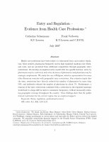 Research paper thumbnail of Entry and regulation-Evidence form health care professions